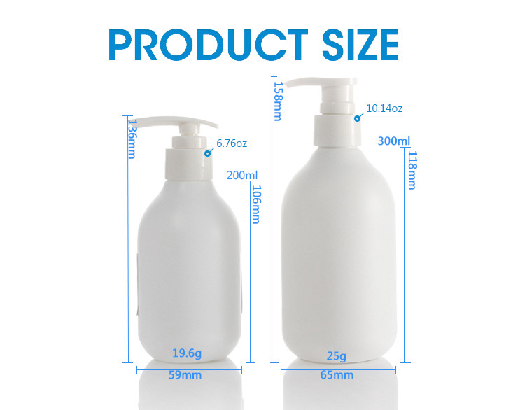 300ml Shampoo Shower Gel Bottle Cylindrical Oblique Shoulder