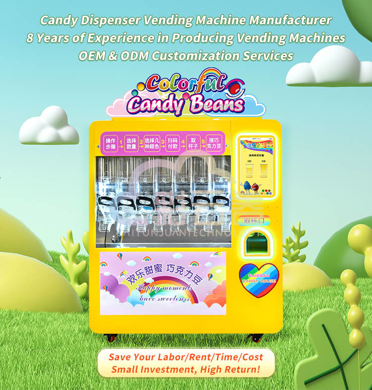Coin Mechanism Automated Candy Dispensing Vending Machine 200KG