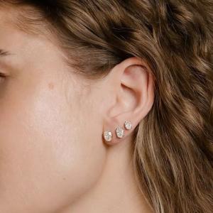 Quality Minimalist Gold Plated 925 Silver Diamond Stud Earring 925 Shiny Silver Heart Stud Earrings wholesale