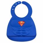 Comics Superman Silicone Baby Bibs , Waterproof Baby Bibs With Snaps
