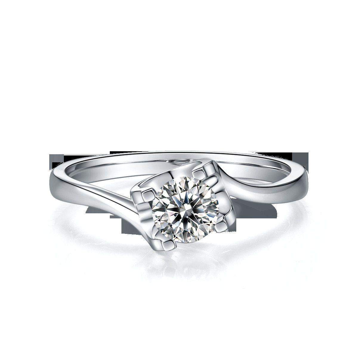 9K with Silver Ring Trapezoidal White Moissanite Diamond Minimalist Wedding Jewelry