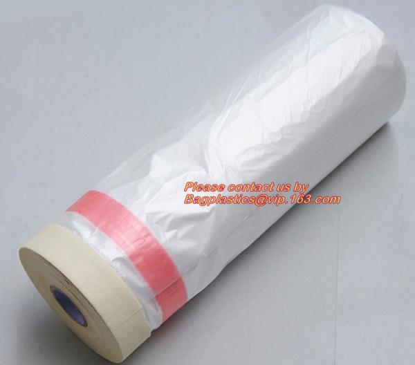 43.3 inch roll Plastic Pre-taped Masking Film, Drop cloth, masker roll for Car