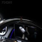 Custom Mercedes Carbon Fiber Steering Wheel Benz A45 Brown Perforated Leather