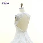 Latest elegant v-neck backless embroidery mullet luxury dress vintage lace