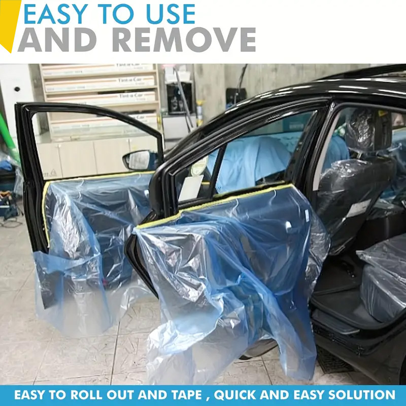 Universal Plastic Sheet Roll For Car Overspray Masking Film Single Sided