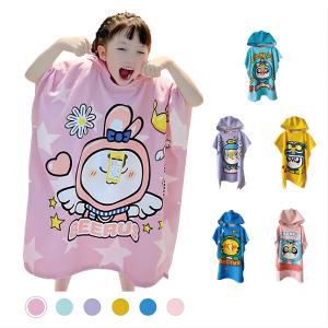 Quality Soft Microfiber Beach Towel And Bathrobe Poncho For Kids wholesale