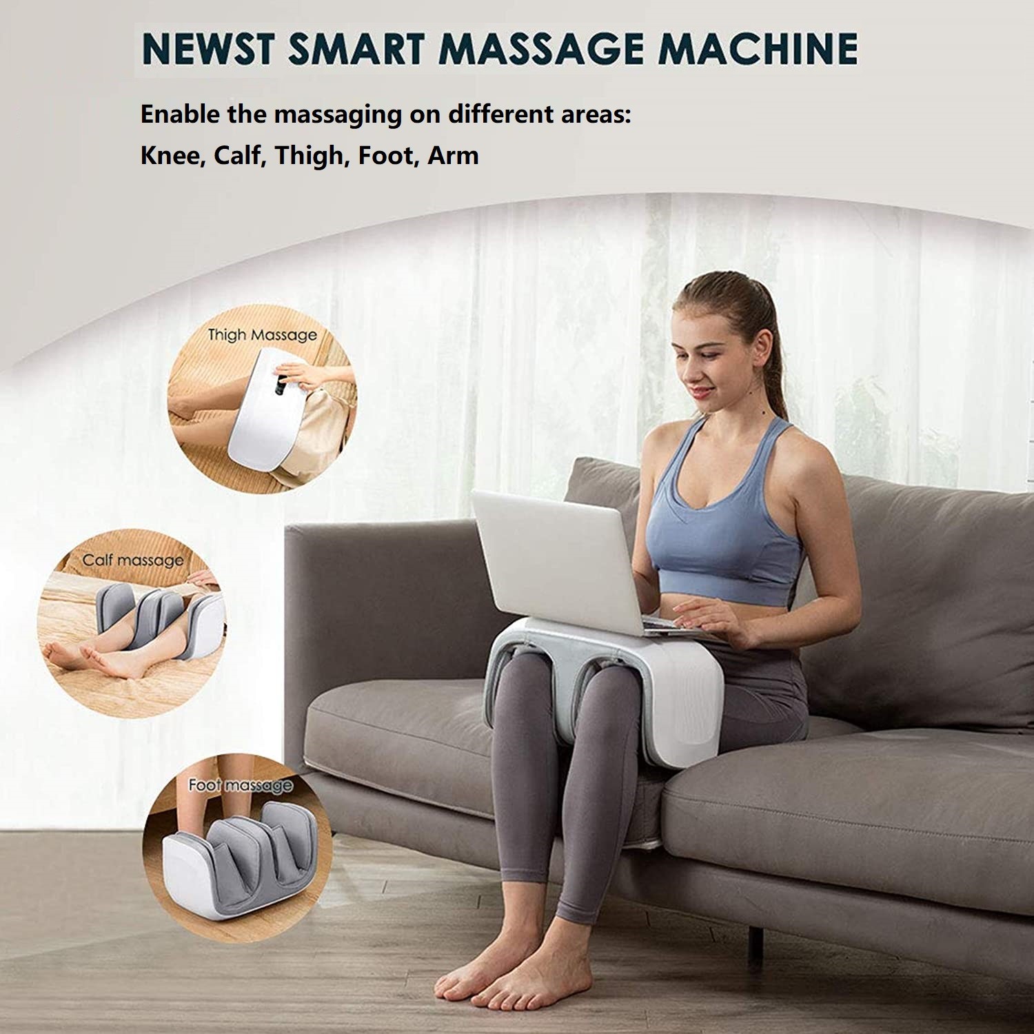 FCC Dual Leg Knee Joint Massager Air Compression Physiotherapy Therapy Electric Heating