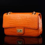 Luxury Genuine Crocodile Belly Skin Gold Hardware Lady Evening Flap Purse