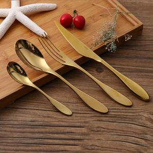 Quality Ergonomic 1810 Gold Plated Stainless Steel Flatware Cutlery wholesale
