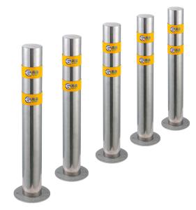 Quality Yellow Welded Cap Removable Parking Bollards 750*114mm Lockable Dia 63.5mm wholesale