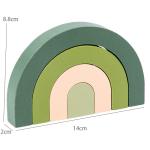 Brown 2cm INS Nordic Wooden Activity Rainbow Block Puzzles For Toddlers