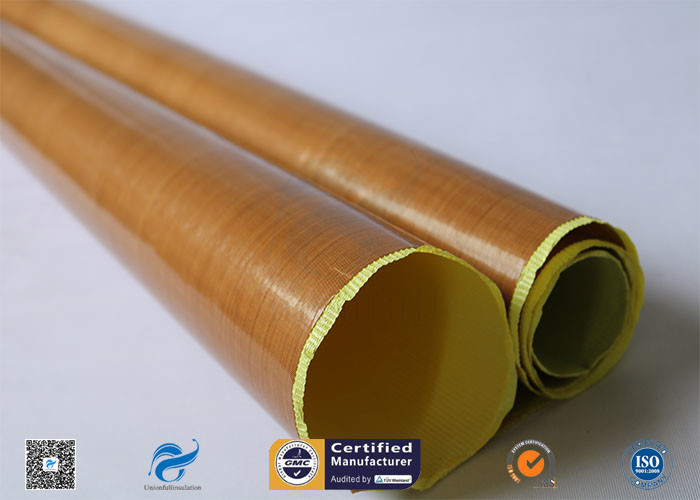 0.13mm Self - Adhesive Tape Brown PTFE Coated Fiberglass Fabric