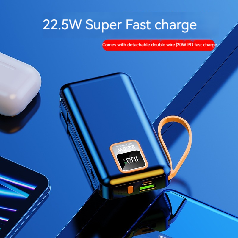 Mobile Phones Devices 10000mAh PD Power Charger Portable Outdoor Power Banks with Cable