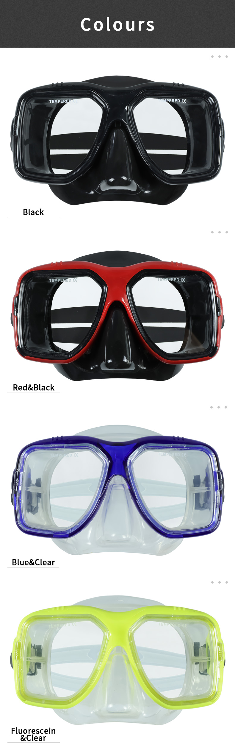 Woman Anti Fog Bifocal Dive Mask Diving Scuba HD Tempered Glass Lens