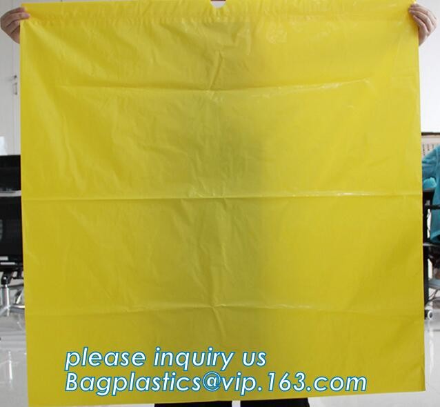 Disposable biohazard infectious plastic drawstring medical waste bag, Promotional mini biohazard drawstring packaging ba