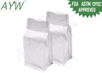 Quad Sealing Coffee Tea Bags Glossy White , Stand Up Zipper Bag For Food Storage