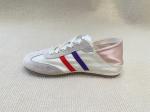 Women casual comfort sneakers satin shoes lace-up breathable with leather and