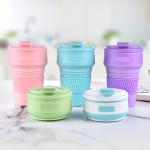 5.5*13cm 12oz Drinkware Bottle Collapsible Silicone Coffee Cup Gift Customizatio