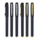 Custom Logo Imprint Black Rubber Coated Plastic Gel Ink Pens for Stationery