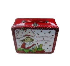 Quality Strawberry Pattern Kids Metal Lunch Box Environmentally Friendly Material wholesale