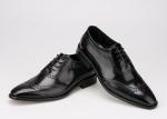 Men Brogue Leather Formal Shoes , Pointed Toe Men Dress Shoes for Wedding