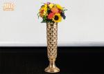 Trumpet Shape Floor Vases Homewares Decorative Items Gold Leafed Fiberglass