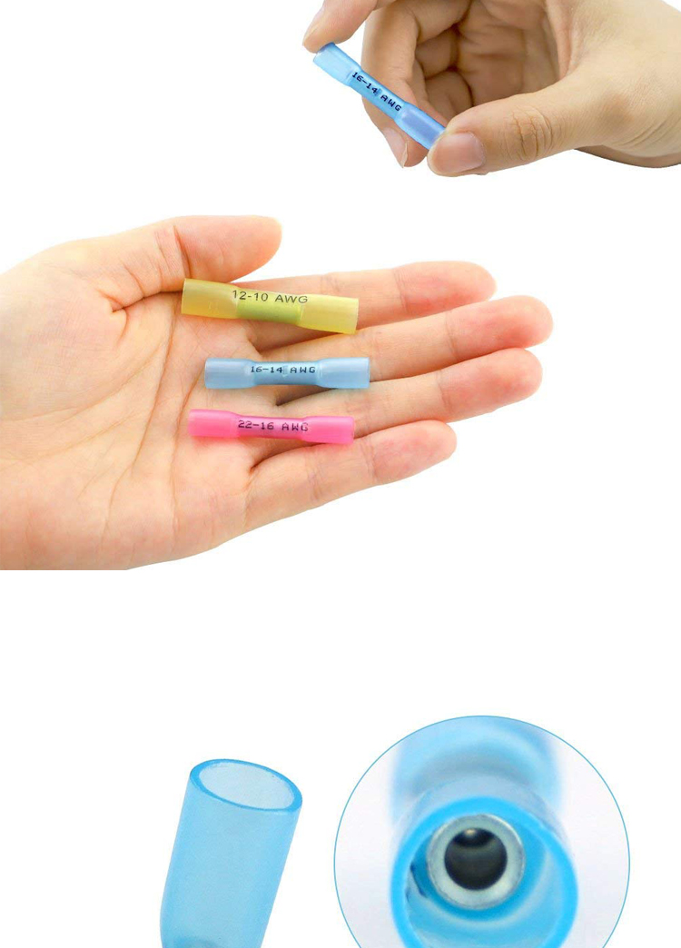Heat Shrink Wire Butt Connectors Waterproof 70 Red 70 Blue 80 Yellow