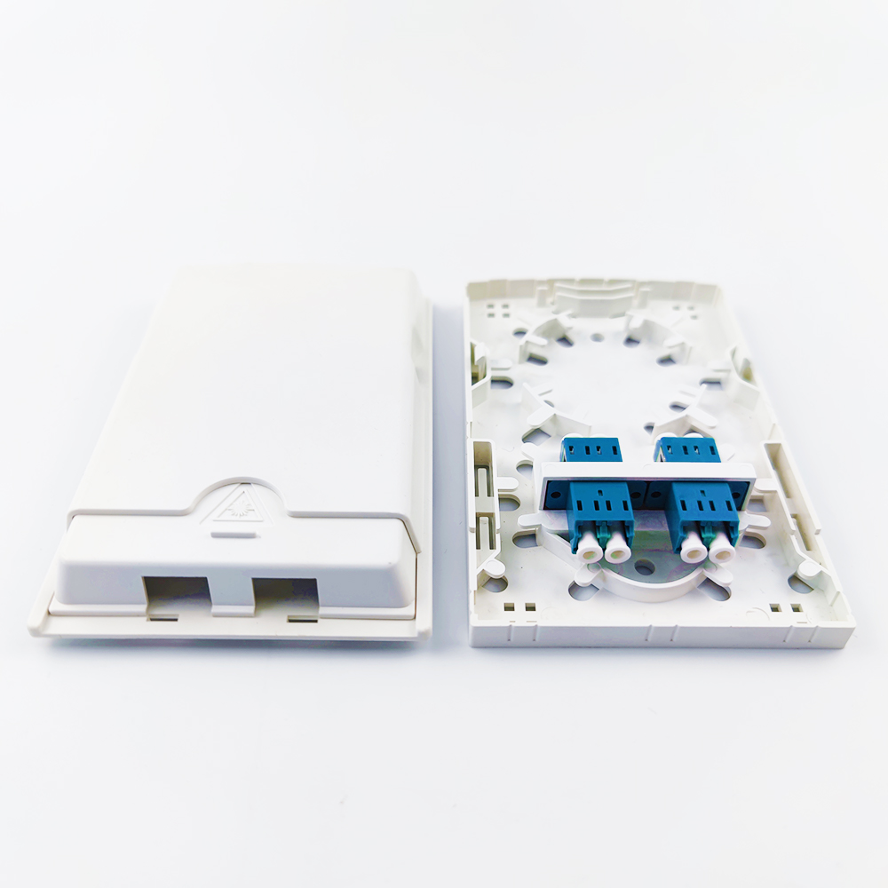 2 Cores LC UPC Plastic Fiber Optic Faceplate Socket Panel for FTTH White/Gray Color