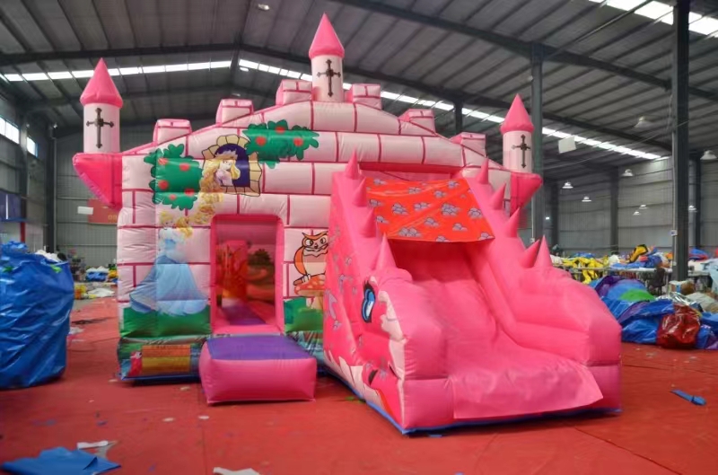 Commercial Jumping Castle with Slide and Custom Logo Printed Cow Bouncy House Design