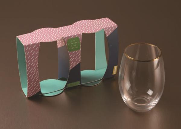 Logo Printed Branded Gift Boxes , Portable Cardboard Coffee Cup Holder 2 Cups -