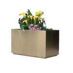 Outdoor large long square rectangle garden planters steel flower pot