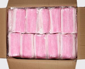 Quality Commercial Pink Disposable Face Mask 3- Ply / Nowoven Doctor Mouth Mask wholesale