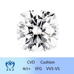 Quality Large Size 4CT+ Cushion Shape CVD Lab Grown Diamond Prime Source Factory wholesale