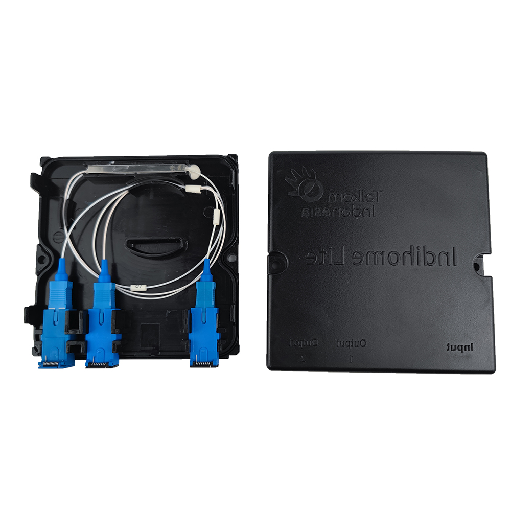 Black Plastic Fiber Optic Splitter Faceplate Socket Panel for FTTH 2 Cores SC UPC PC