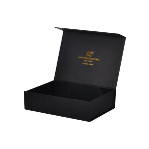 Quality Black Stamping Magnetic Gift Paper Box Packaging Clothing Women Bags 30x22x8cm wholesale
