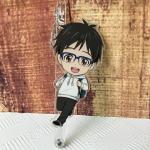 Charms Printed Anime Acrylic Keychain With Glitter Epoxy