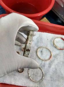Quality Car Tier Love Bracelet Full Diamond Bangle 18K Yellow Gold wholesale