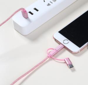 Quality 3 In 1 USB Smart Phone Cable Nylon Jacket Universal Standard Connector wholesale
