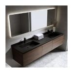 Wall Mounted Double Sink Solid Wood Bathroom Vanity Cabinet for Customized Made