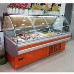 Curved Glass 2m Supermarket Refrigeration Equipments