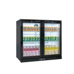 Double Glass Door Commercial Back Bar Cooler 208L 190W With Fan Cooling