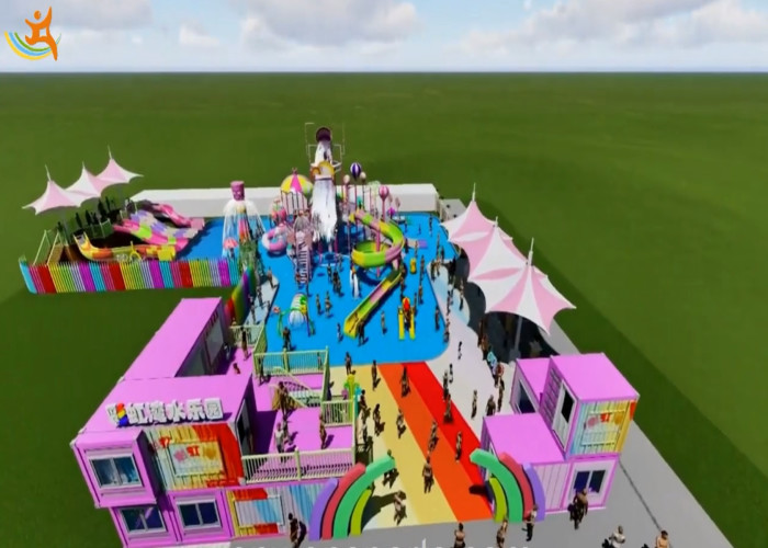 Water Slide Interactive Family Water Park Equipment Candy Style For Teenager