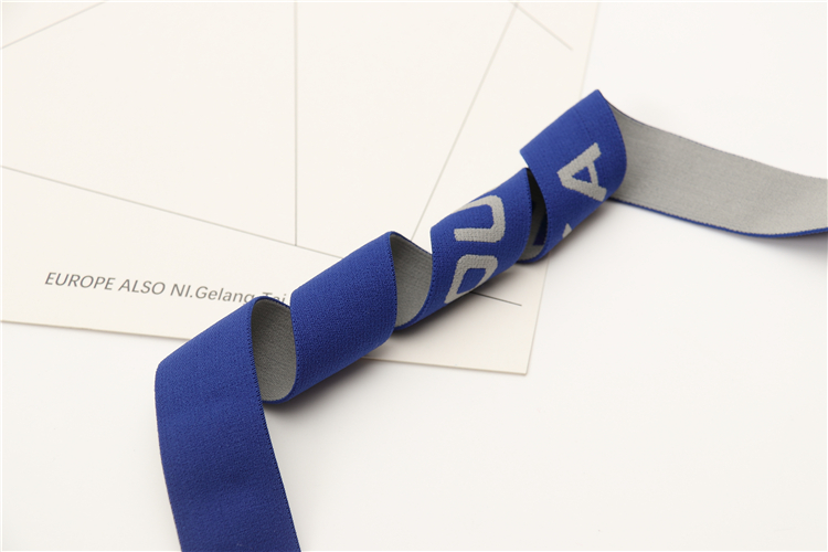 Custom logo Nylon/Polyester Woven Knitted Jacquard Ribbon Soft Elastic Band webbing For Underwear Boxer Waist band Belt