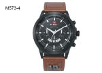 Analog Display Men's Quartz Watch Chronograph Date Leather Band Wristwatch M573