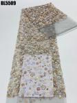 Elegant beaded lace bridal embroidery lace fabric african french sequins fabric