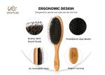 Boar Bristle Wooden Handle 9.28 Inch Paddle Brush