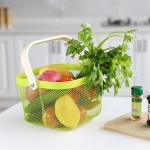 550G Stainless Steel Hanging Fruit Basket , 19cm Height Fruit Steel Basket