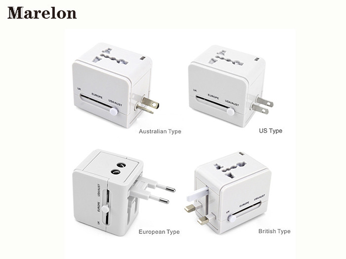 Dual USB Port Travel Power Adapter Fire Retardant ABS Housing Fast Charging