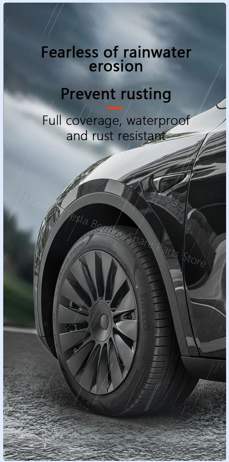 Wheel Hub Cover Cap for Tesla Model 3 Y Modified Protective Cover Decorative Accessories Non-Destructive Installation