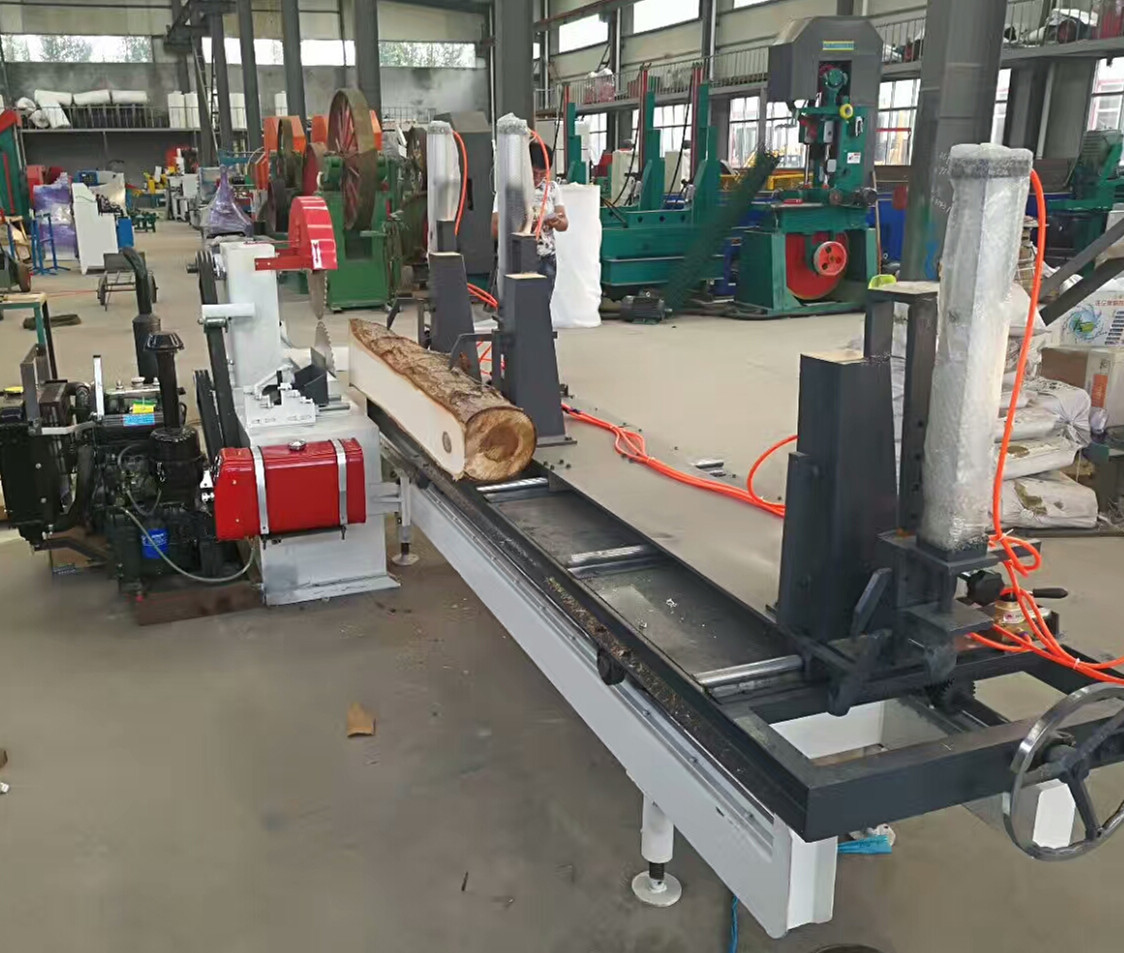 circular sawmill with carriage round log sliding table saw automatic vertical milling